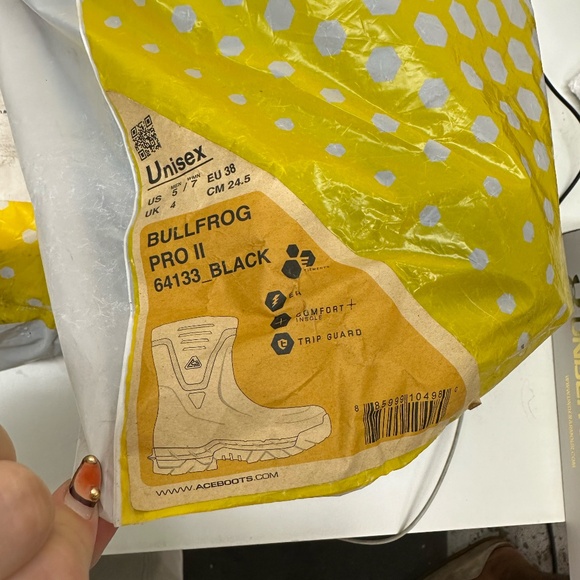 ~New W/O Box! Womens Ace Work Boot Bull Frog Pro II Black Oil & Slip Size 7 - Picture 6 of 6